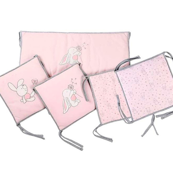 Vertbaudet 5 Piece Nursery Décor with Cute Pink Bunny Patterns for Girls Room - Picture 2 of 6